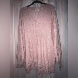 Oversized V-Neck Knit Sweater